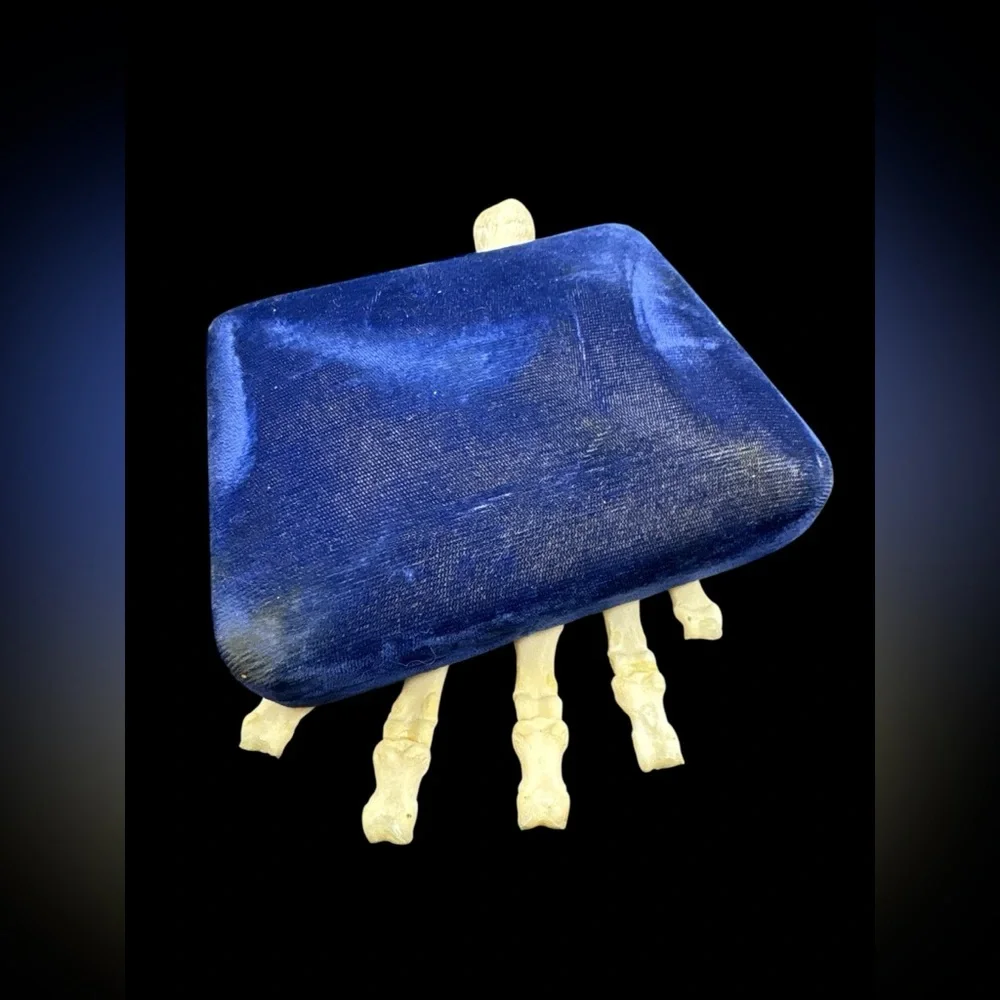 Vintage Art Deco Originals By Carla Blue Velvet Jewelry Box
